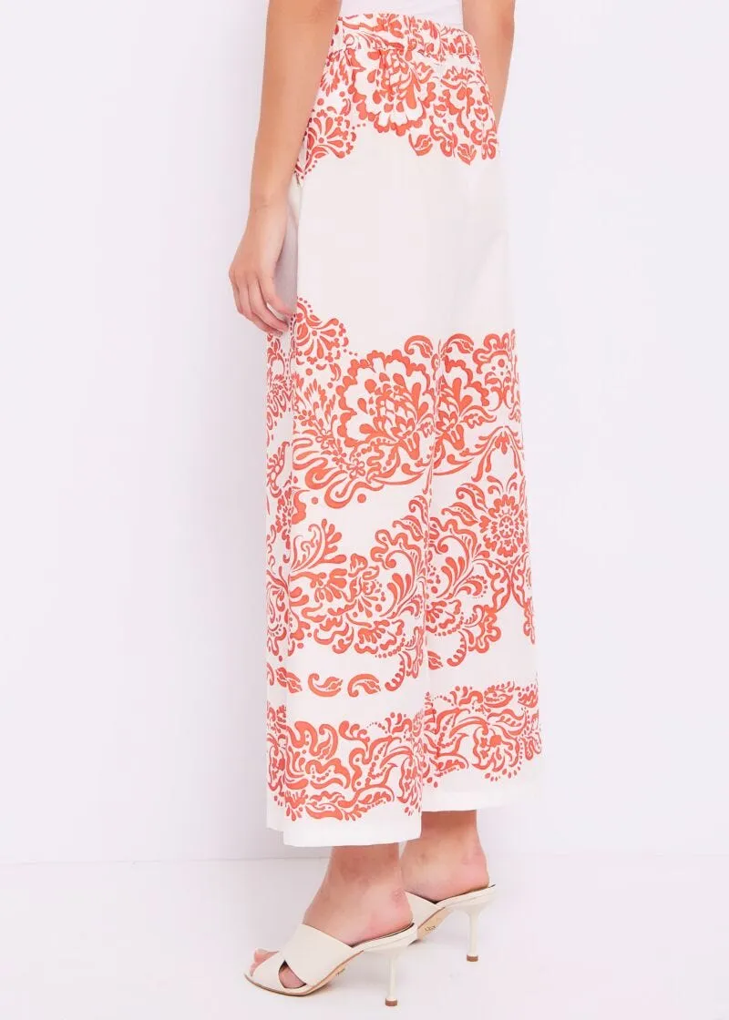 Pantaloni in cotone stampato