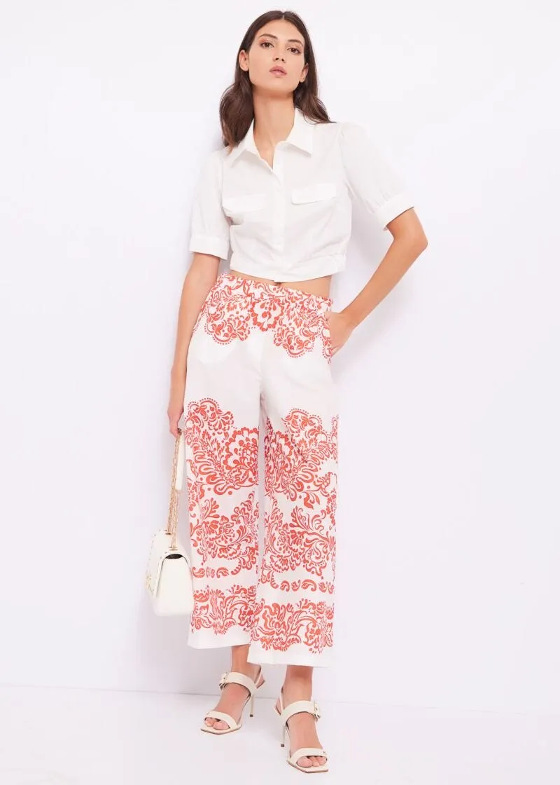Pantaloni in cotone stampato