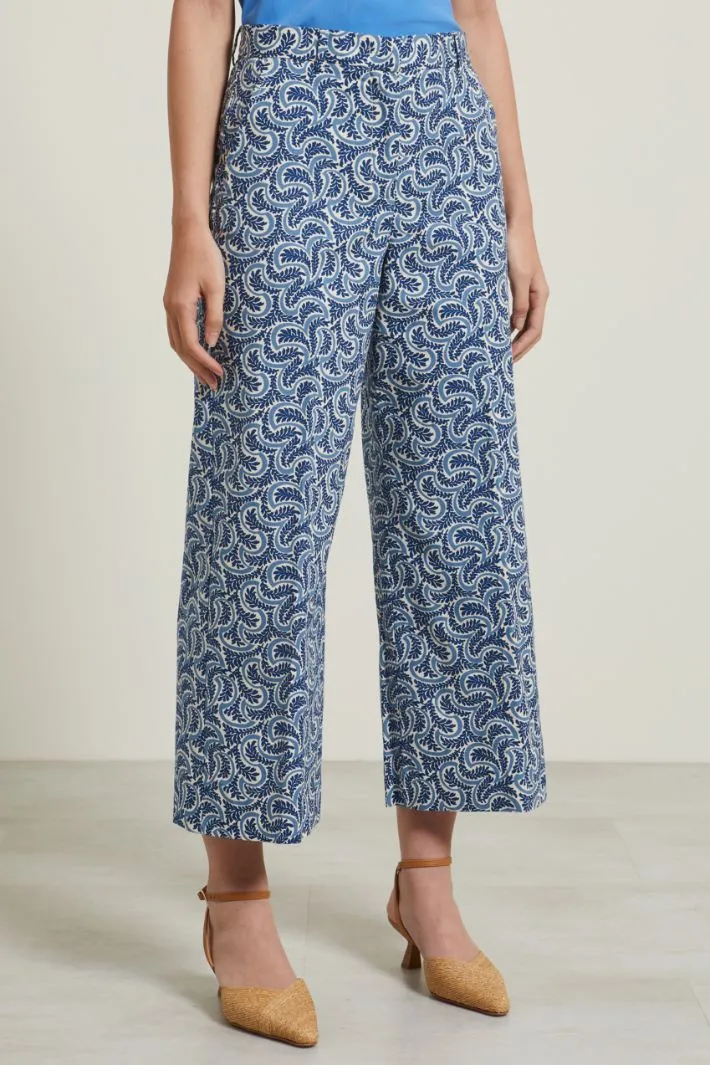 Pantaloni in faille stampato