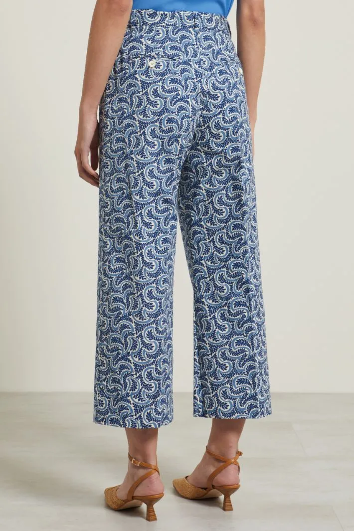 Pantaloni in faille stampato