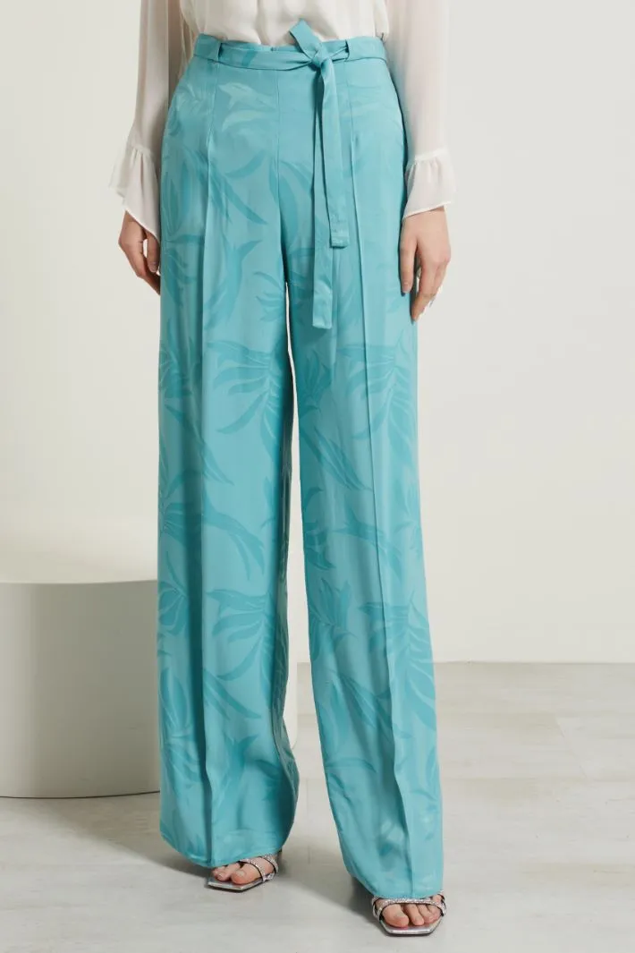 Pantaloni jacquard con cintura