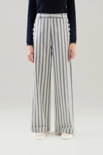 Pantaloni Marine in misto cotone e lino                                                                                Melton Bl