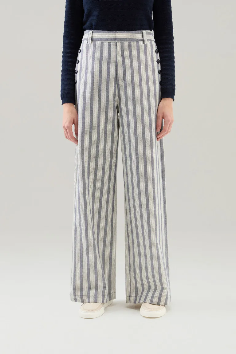 Pantaloni Marine in misto cotone e lino                                                                                Melton Bl