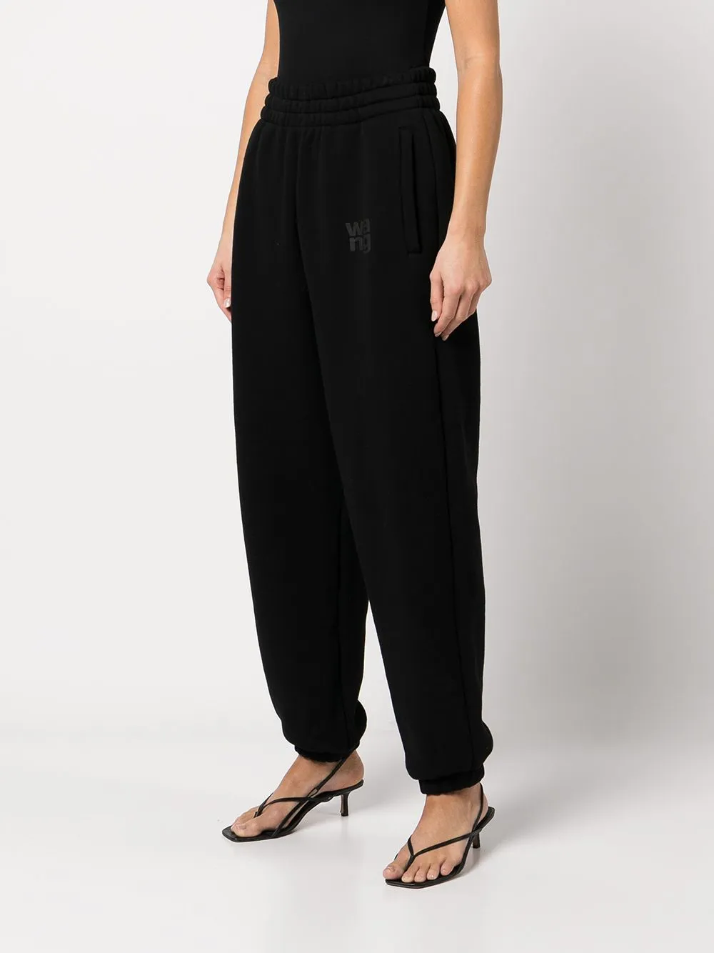 Pantaloni sportivi con logo in nero - donna