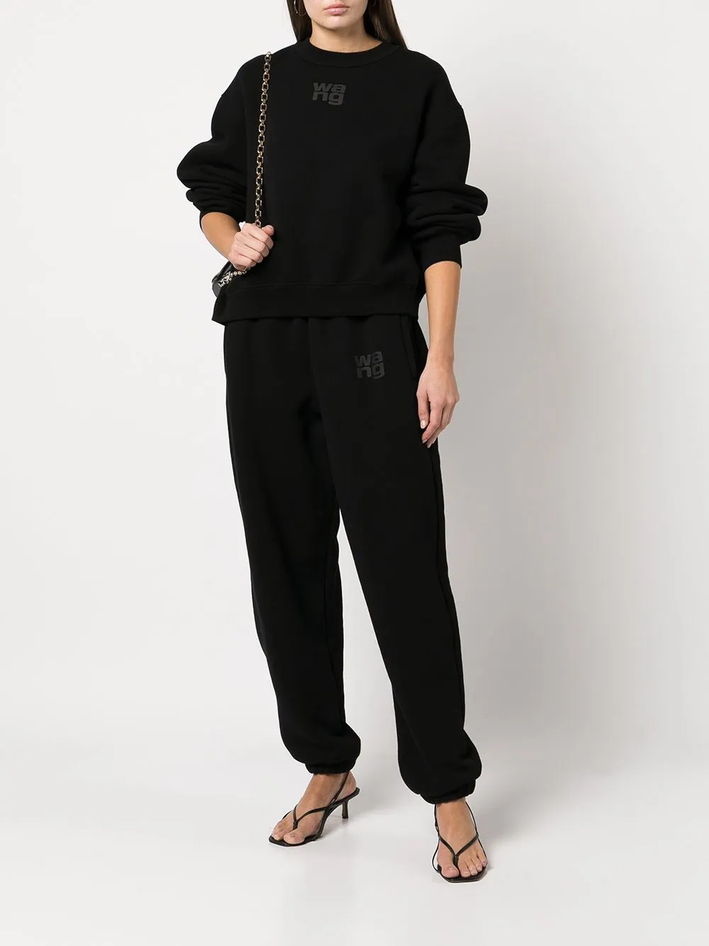 Pantaloni sportivi con logo in nero - donna