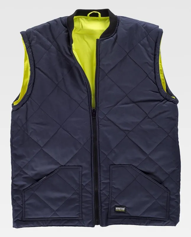 Parka 5 in 1 ad alta visibilità: gilet rimovibile e impermeabile EN471 Navy Yellow AV