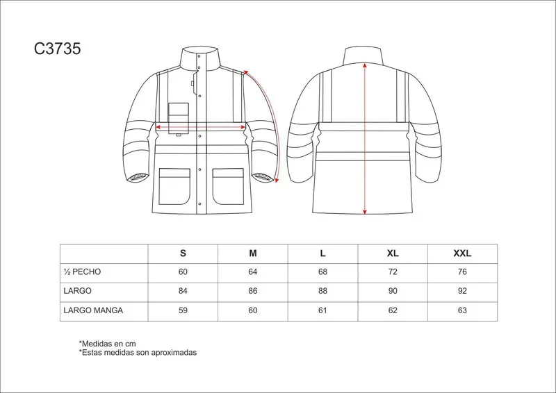Parka 5 in 1 ad alta visibilità: gilet rimovibile e impermeabile EN471 Navy Yellow AV