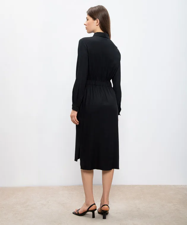 Peserico Abito polo in lana nera con catena monil S0286902776