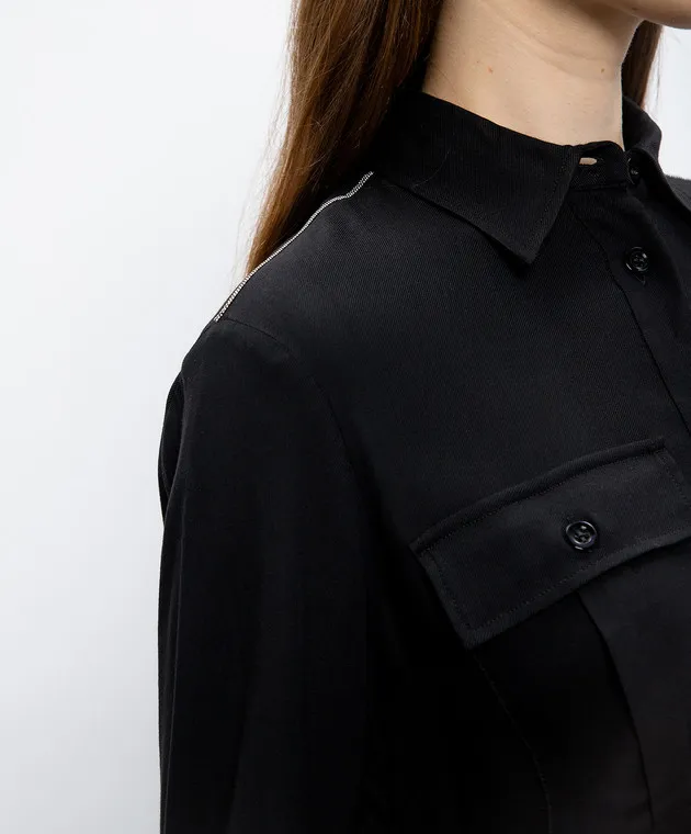 Peserico Abito polo in lana nera con catena monil S0286902776