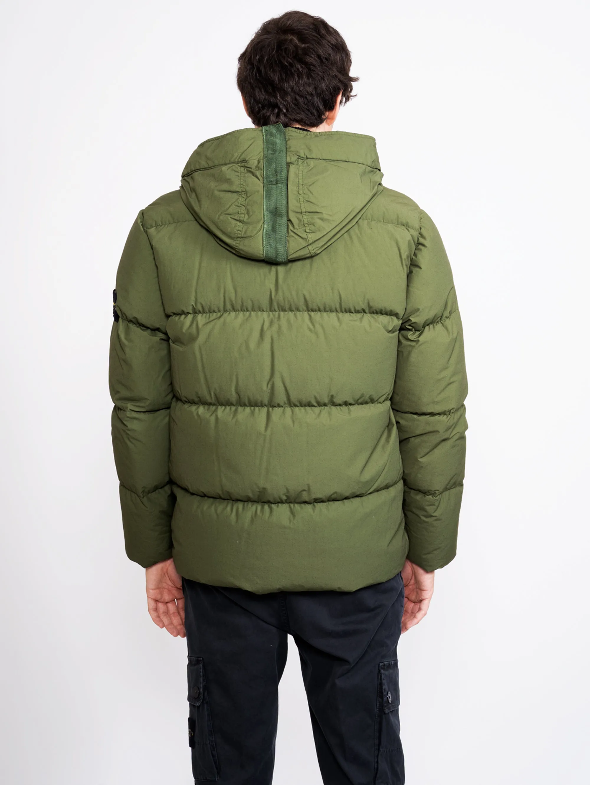 Piumino con Cappuccio Verde