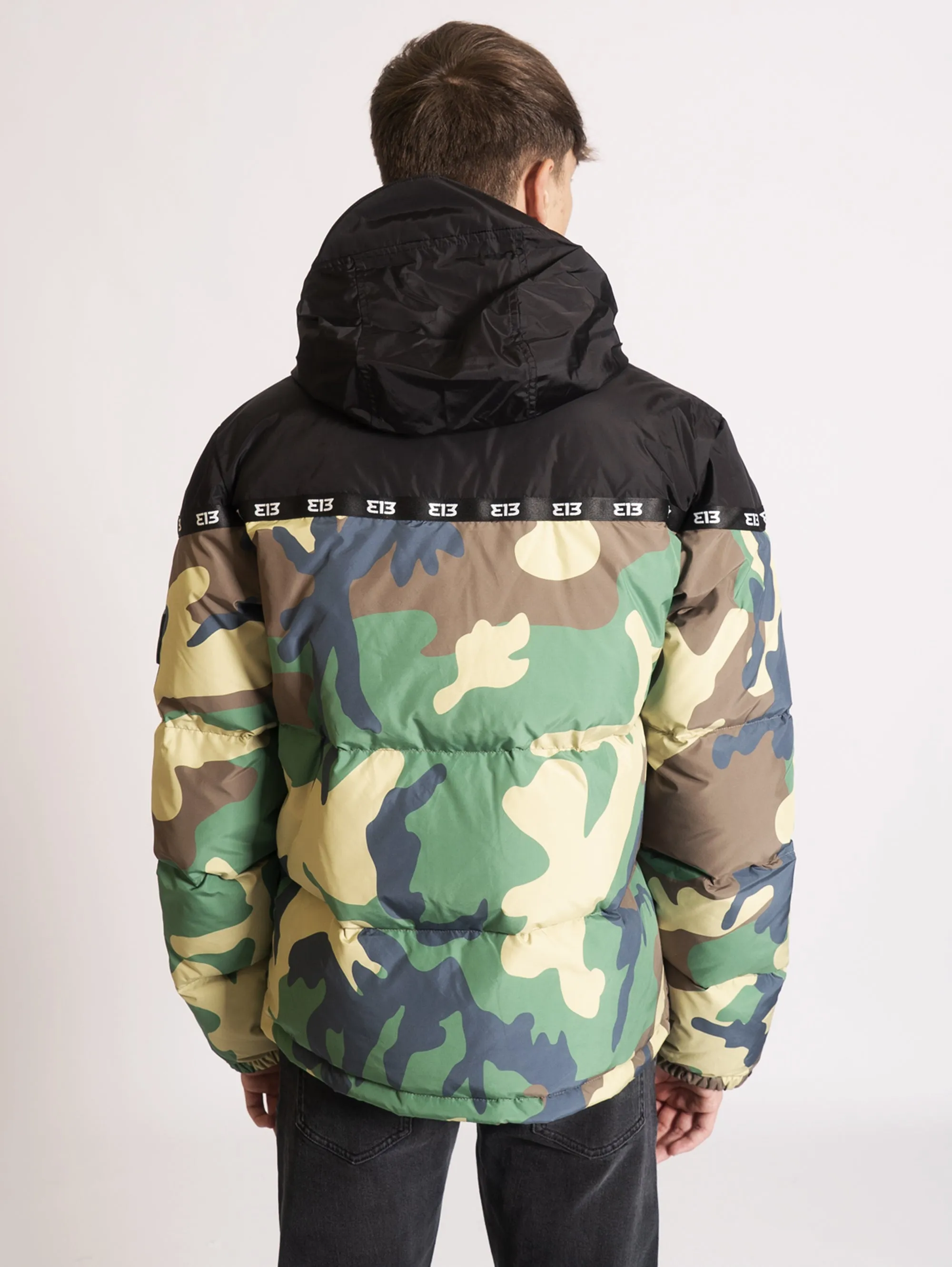 Piumino con Stampa Camouflage Multicolor