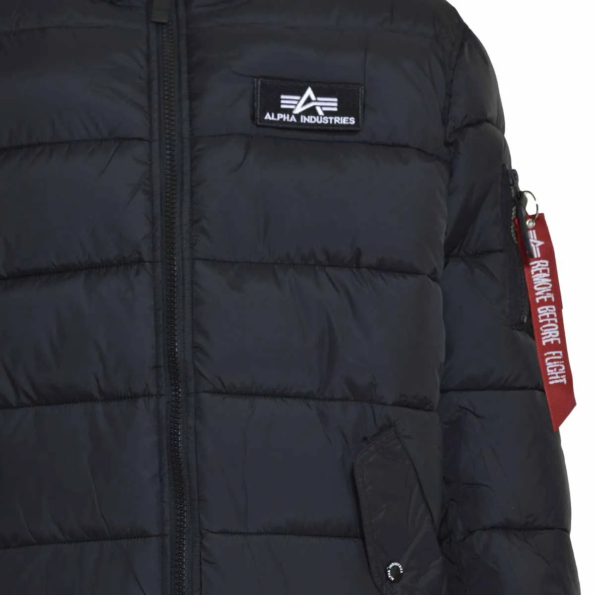 Piumino corto nero Alpha Industries