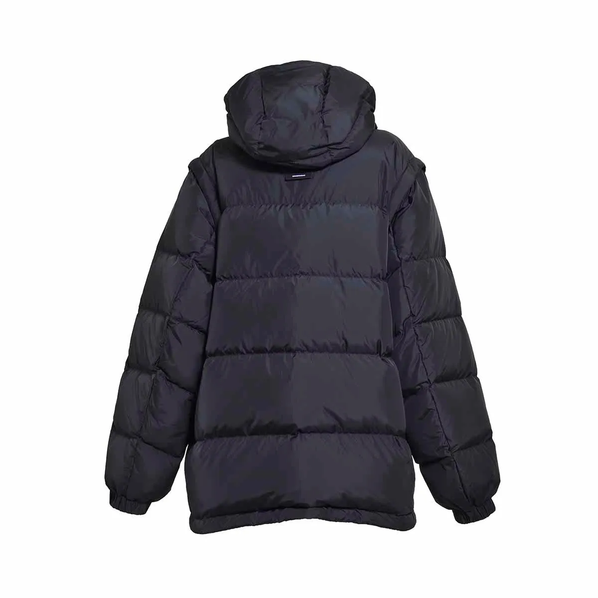 Piumino corto nero con cappuccio MSGM
