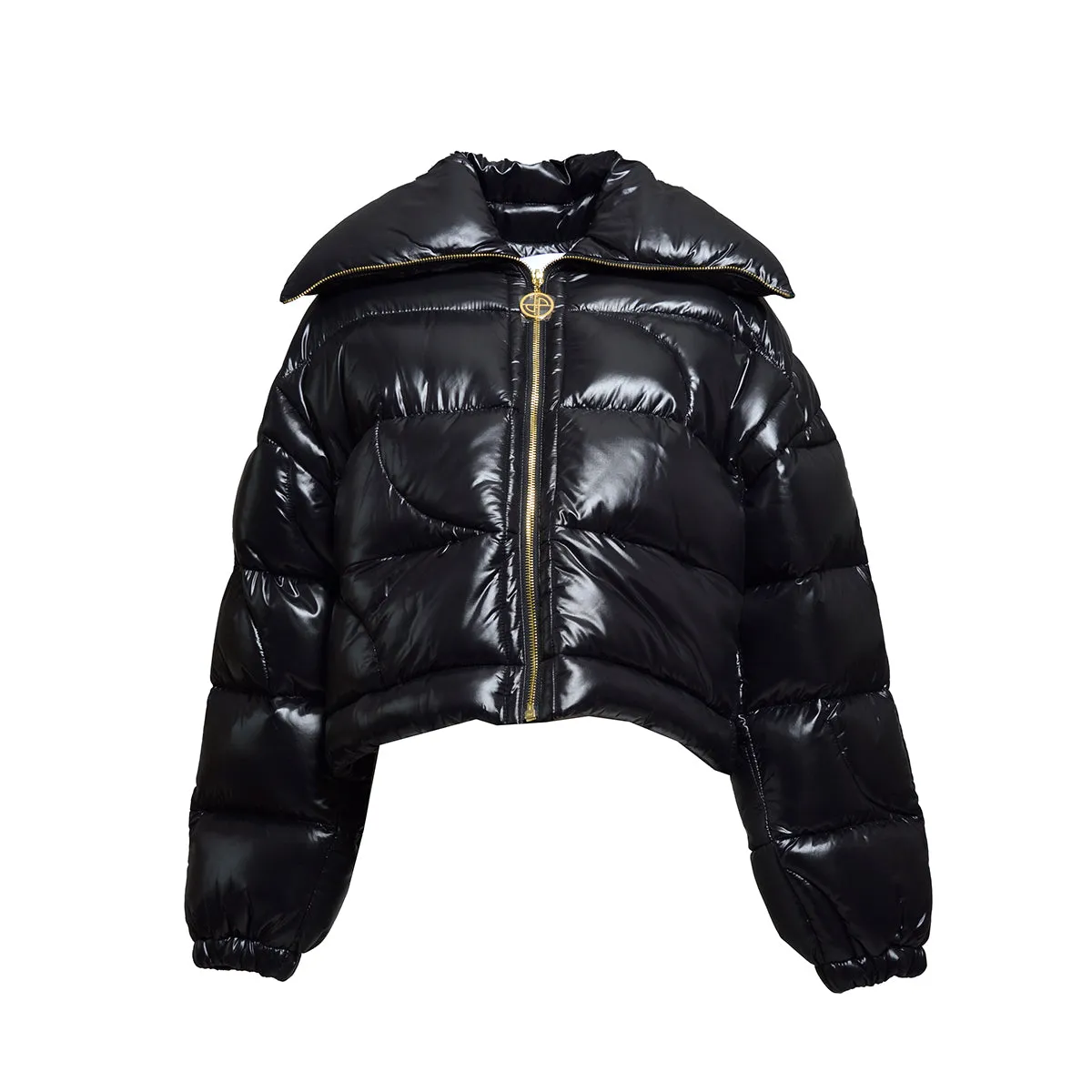 Piumino cropped in nylon nero Patou