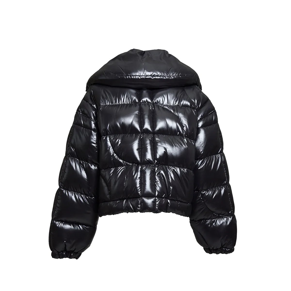 Piumino cropped in nylon nero Patou