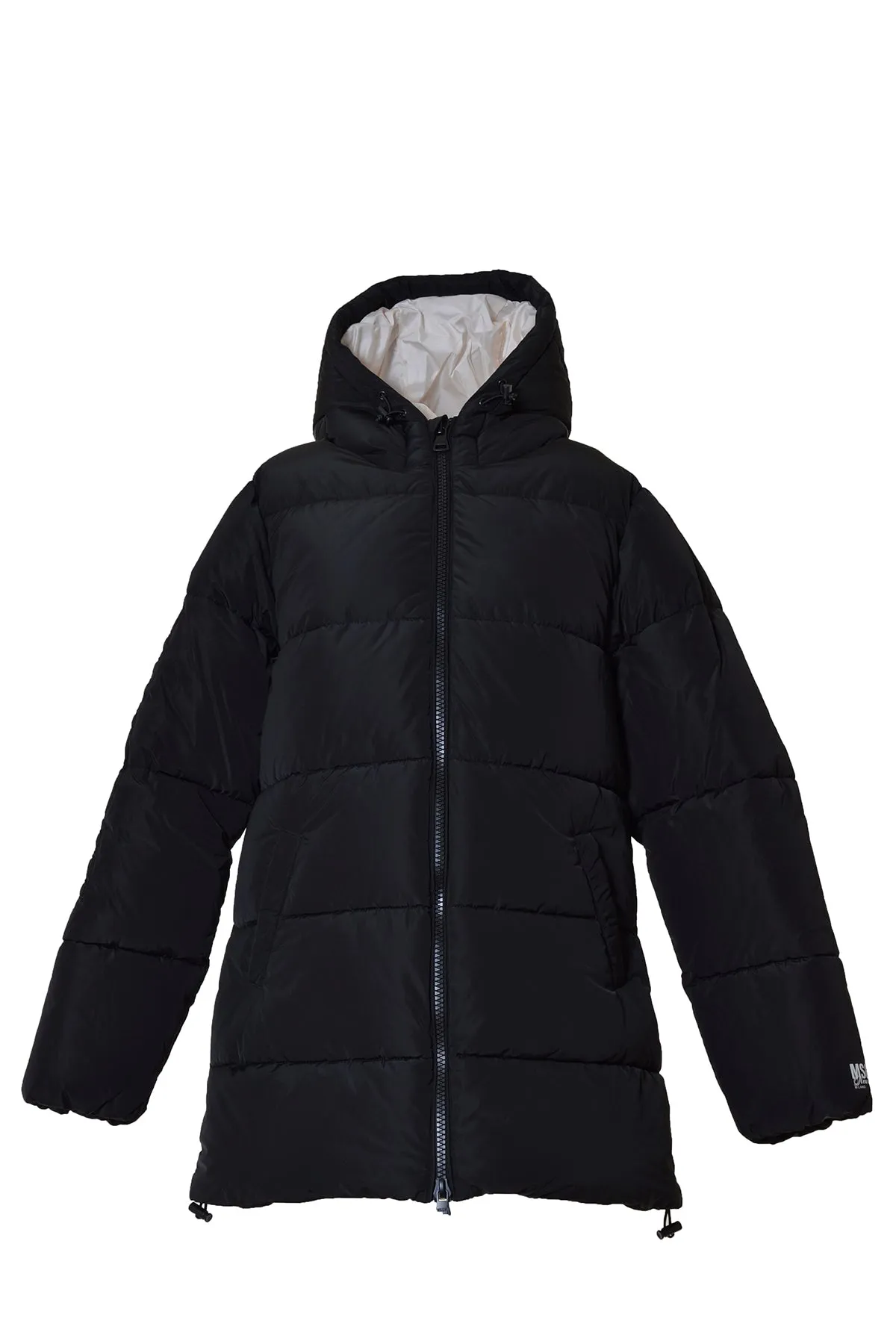 Piumino lungo in nylon nero MSGM Junior