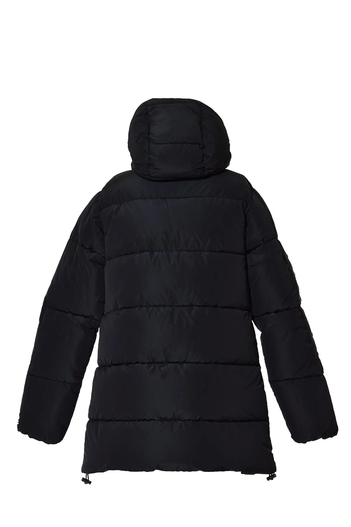 Piumino lungo in nylon nero MSGM Junior