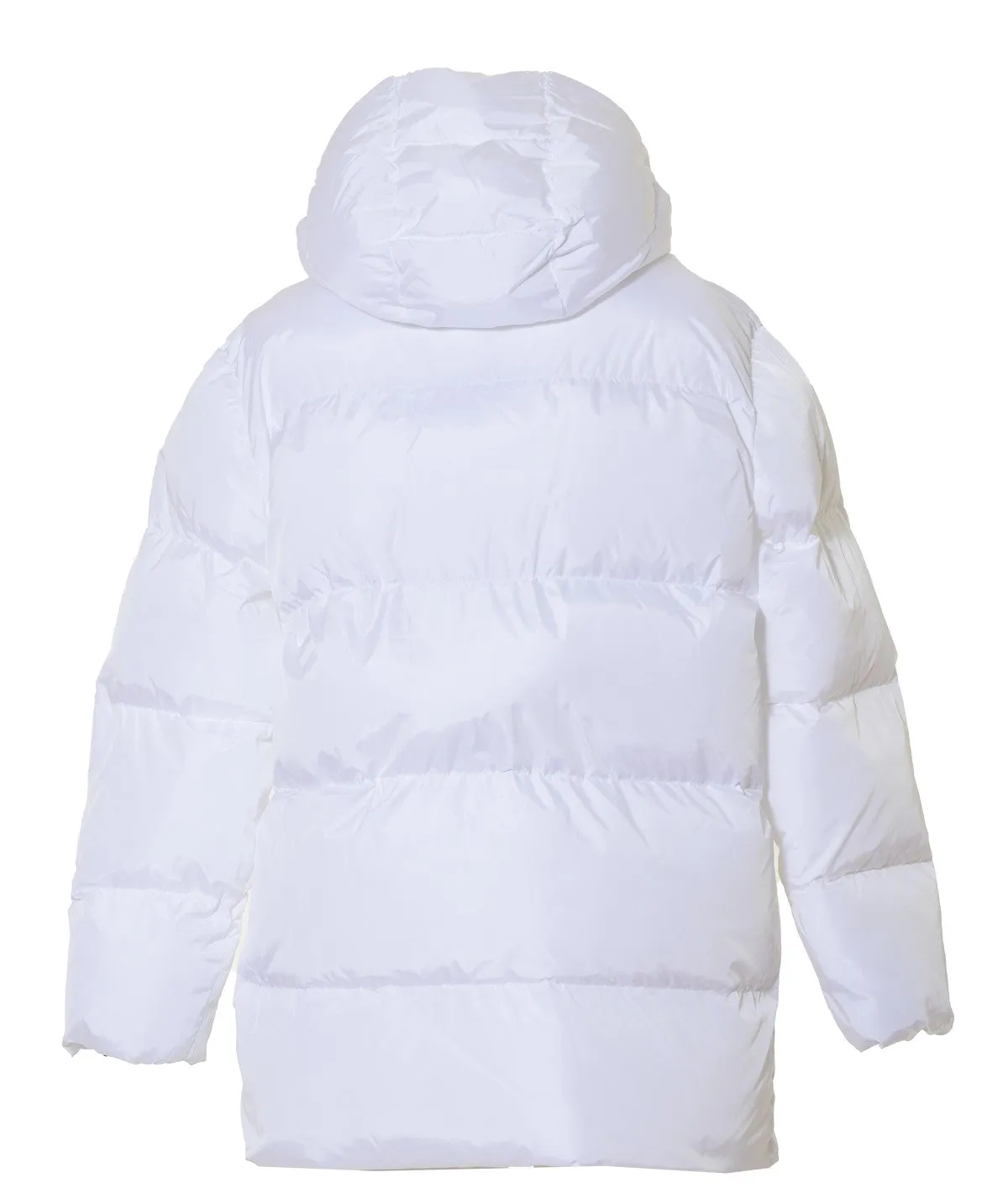 Piumino lungo trapuntato bianco con stampa logo Ceresio 9 Dsquared2 Junior
