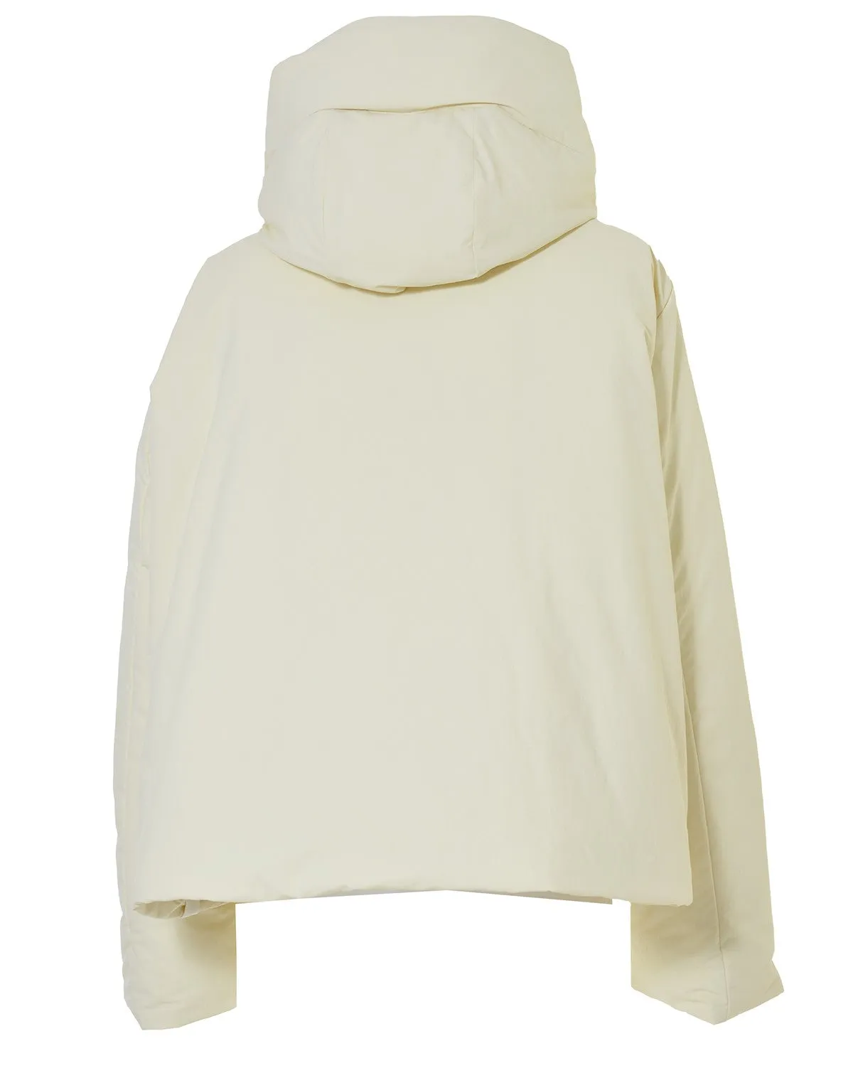 Piumino over con cappuccio crema Jil Sander