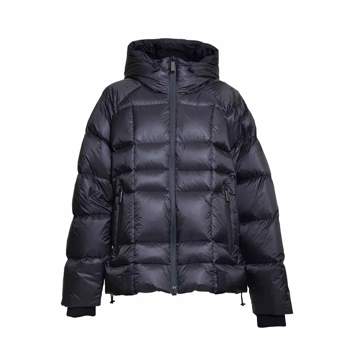 Piumino Puff Kaban nero corto con cappuccio e logo posteriore Dsquared2