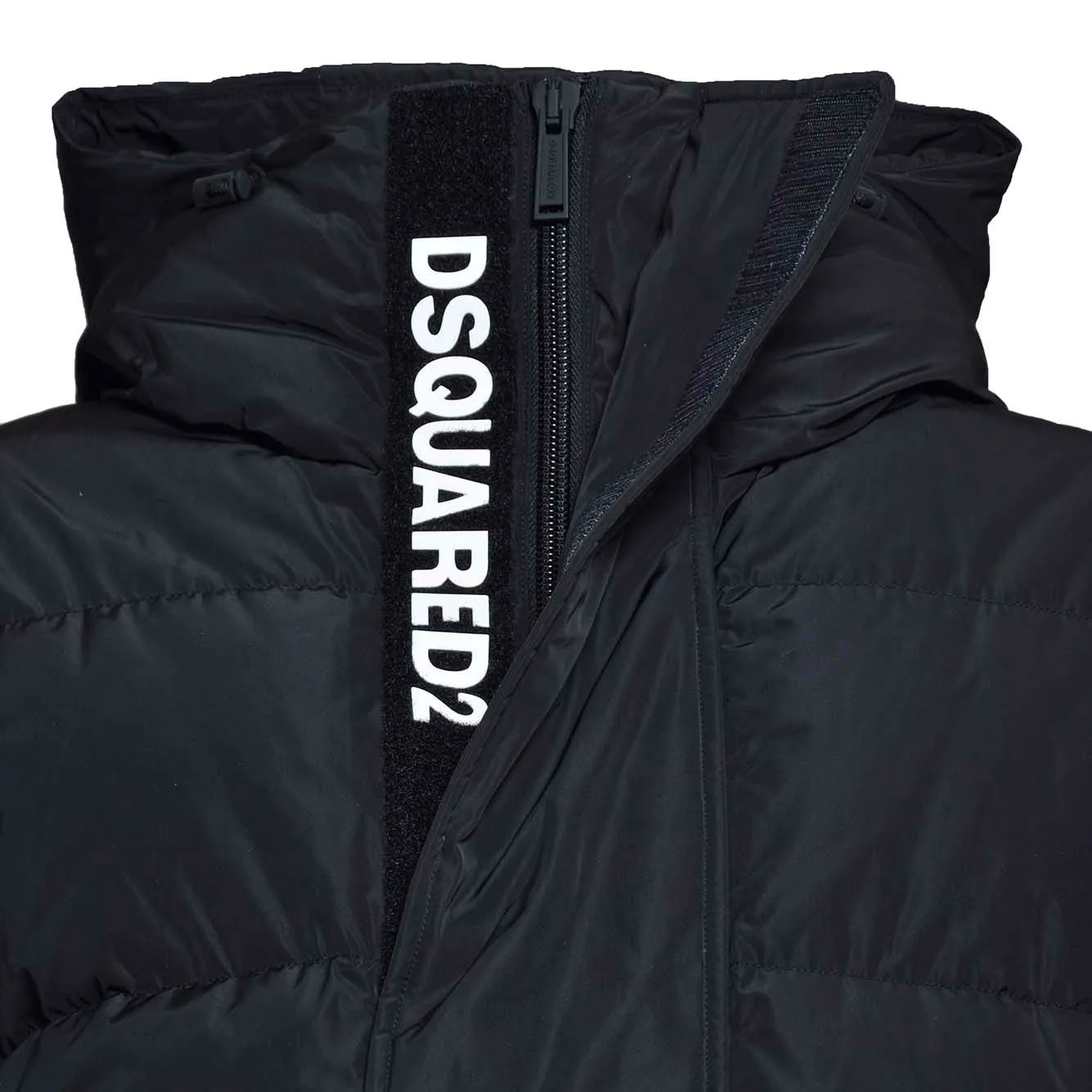 Piumino trapuntato in nylon nero Dsquared2