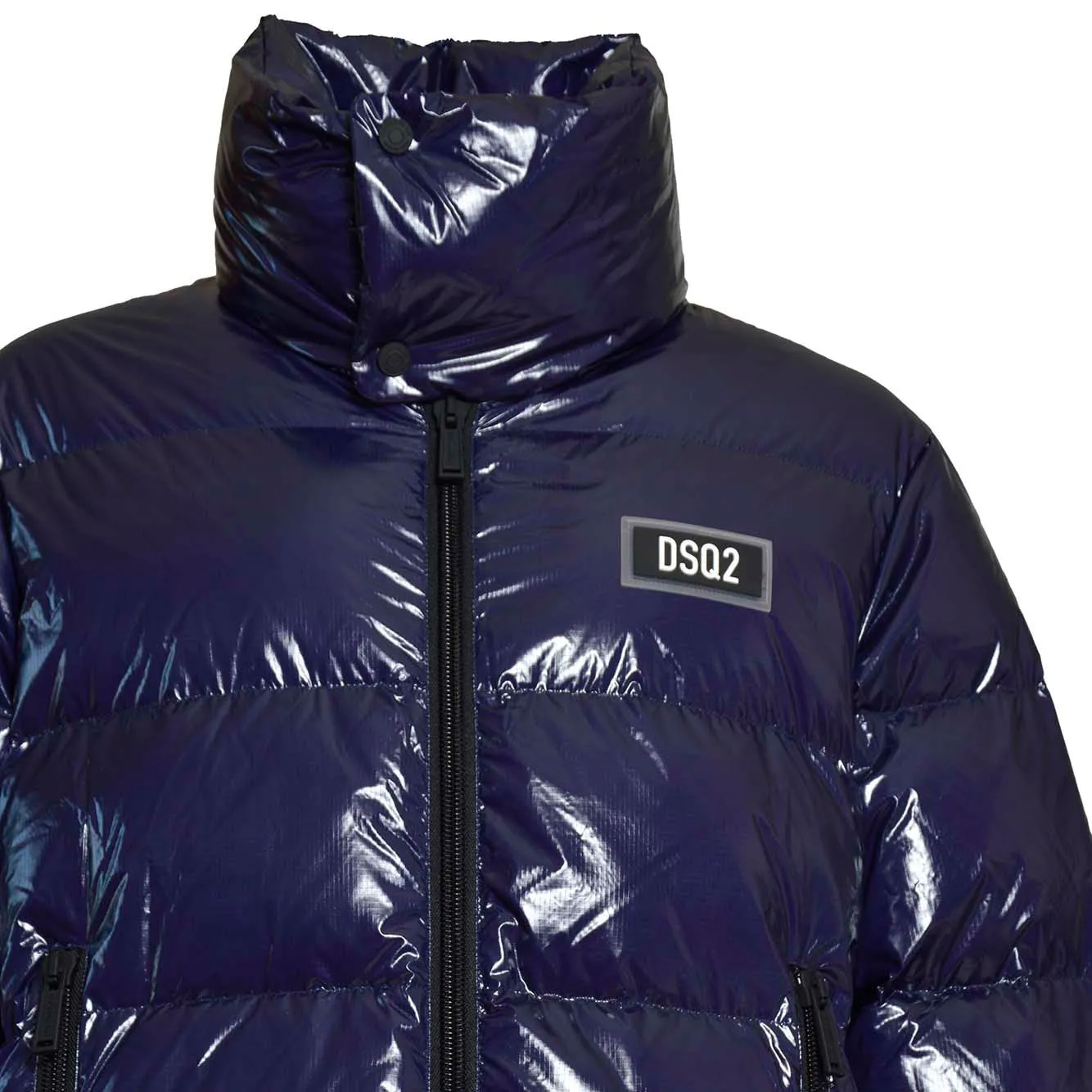 Piumino Ultra Light in nylon lucido blu Dsquared2