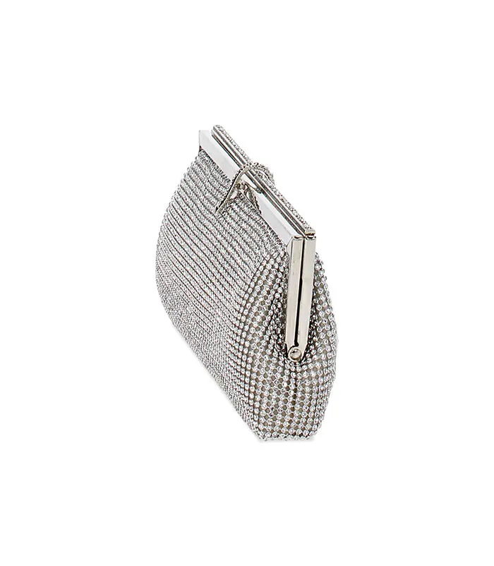 Pochette gioiello con chiusura clutch argento