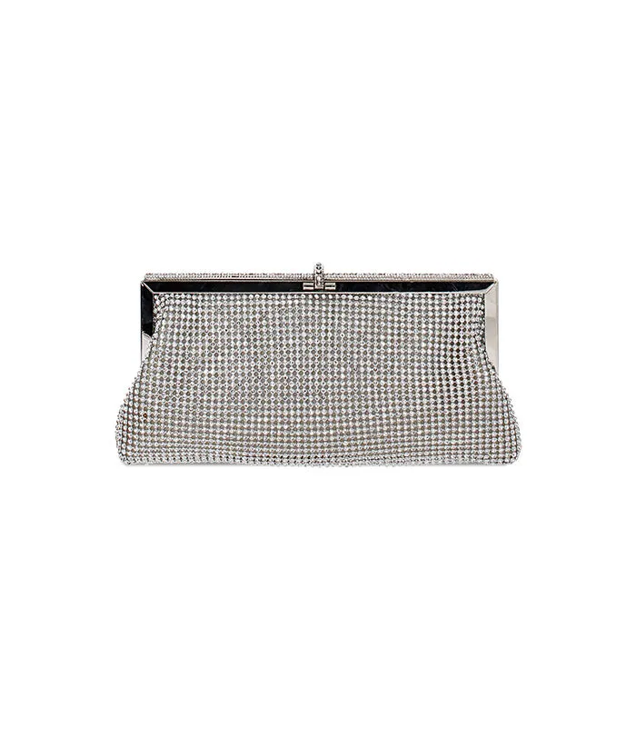 Pochette gioiello con chiusura clutch argento