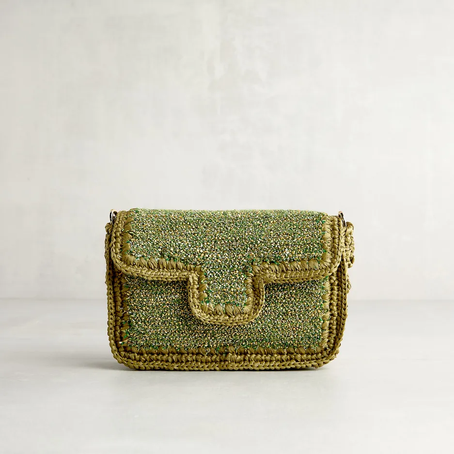 Pochette Rafia Verde Mility