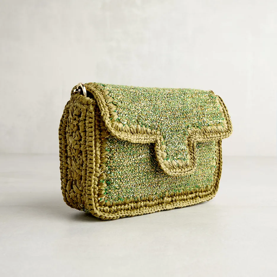 Pochette Rafia Verde Mility
