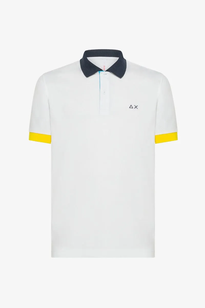 Polo con tre colori uomo Bianco