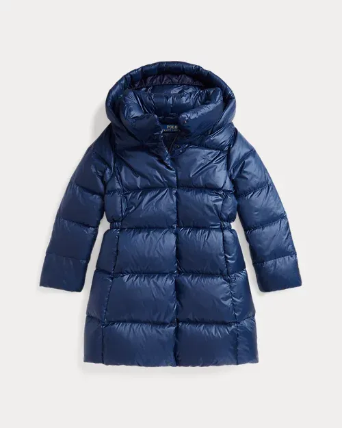 Polo Ralph Lauren piumino lungo blu royal sfiancato