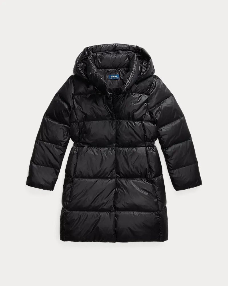 Polo Ralph Lauren piumino lungo nero sfiancato