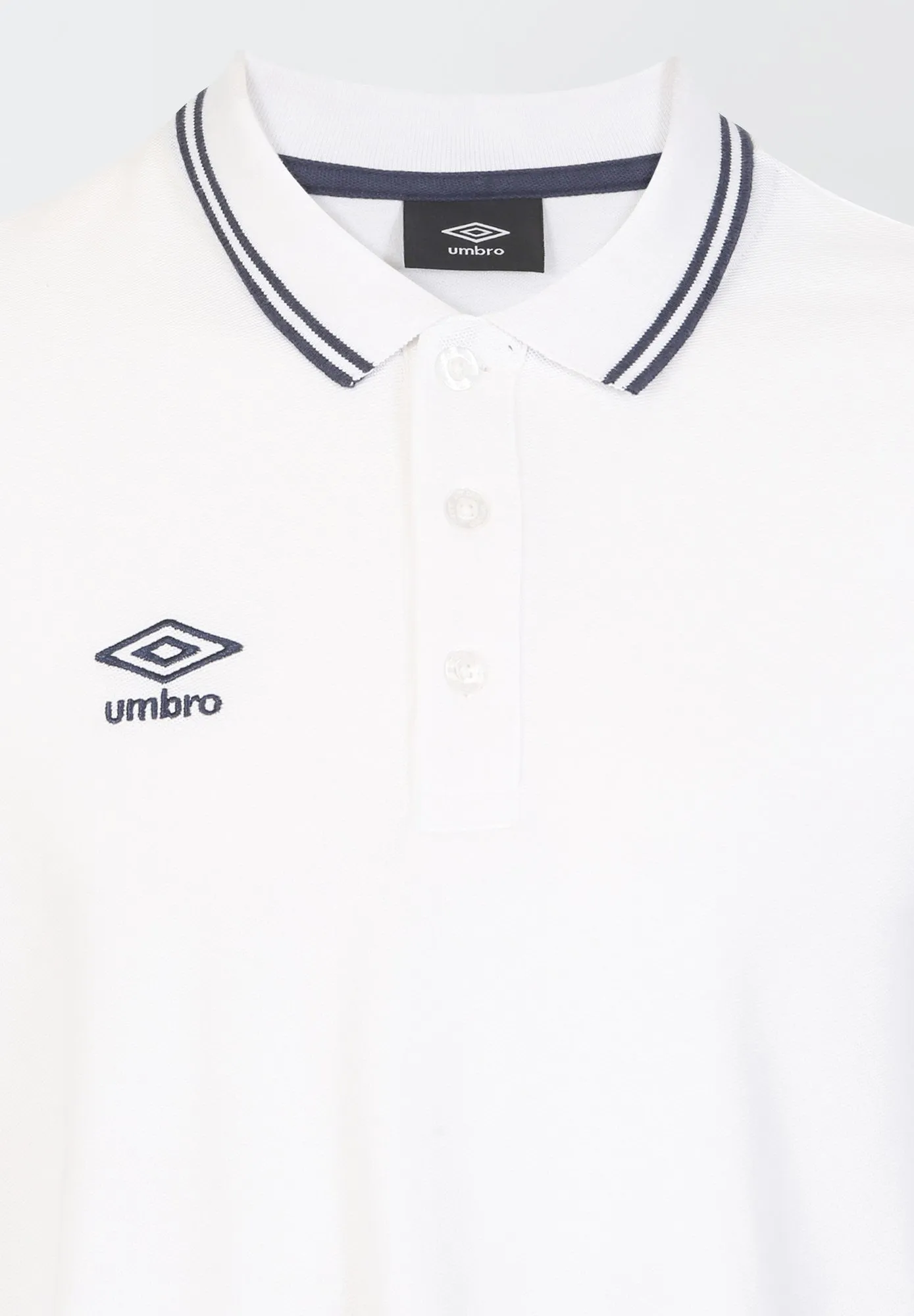 Polo 'Umbro' in piqué di cotone - BIANCO