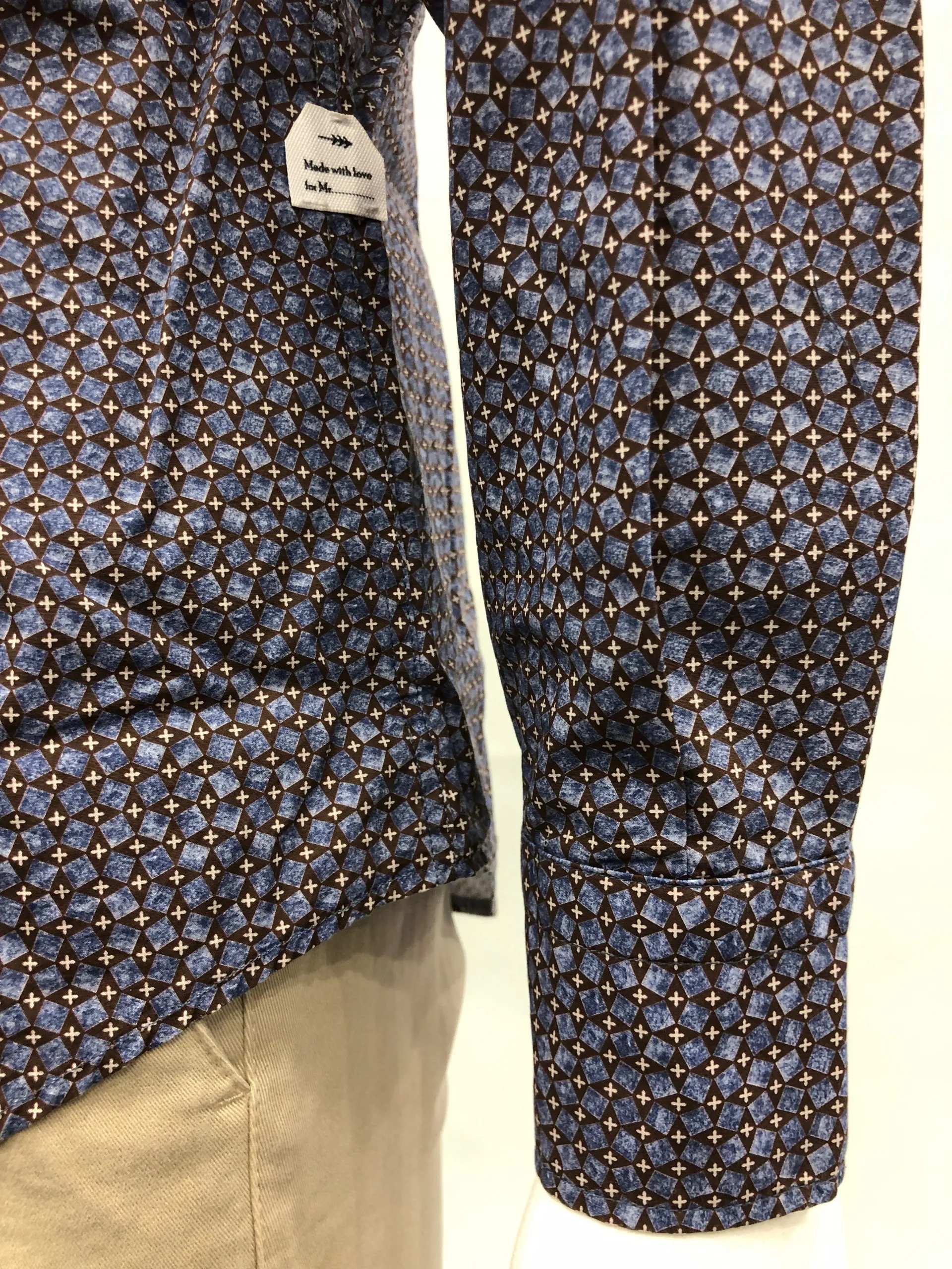 PORTOFIORI Camicia in fantasia piccoli rombi