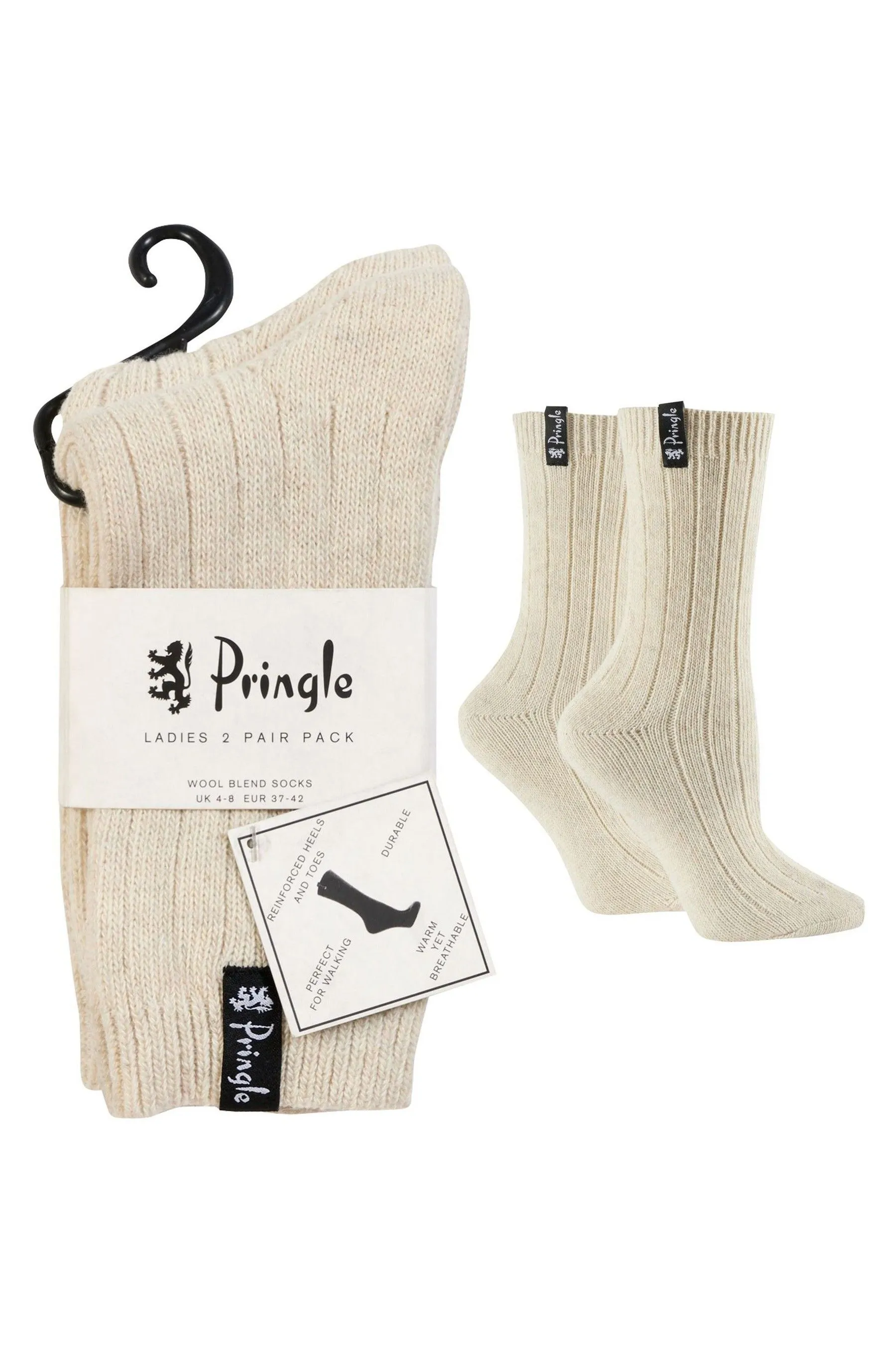 Pringle Classic Rib Recycled Wool Boot Socks 2 Confezione    