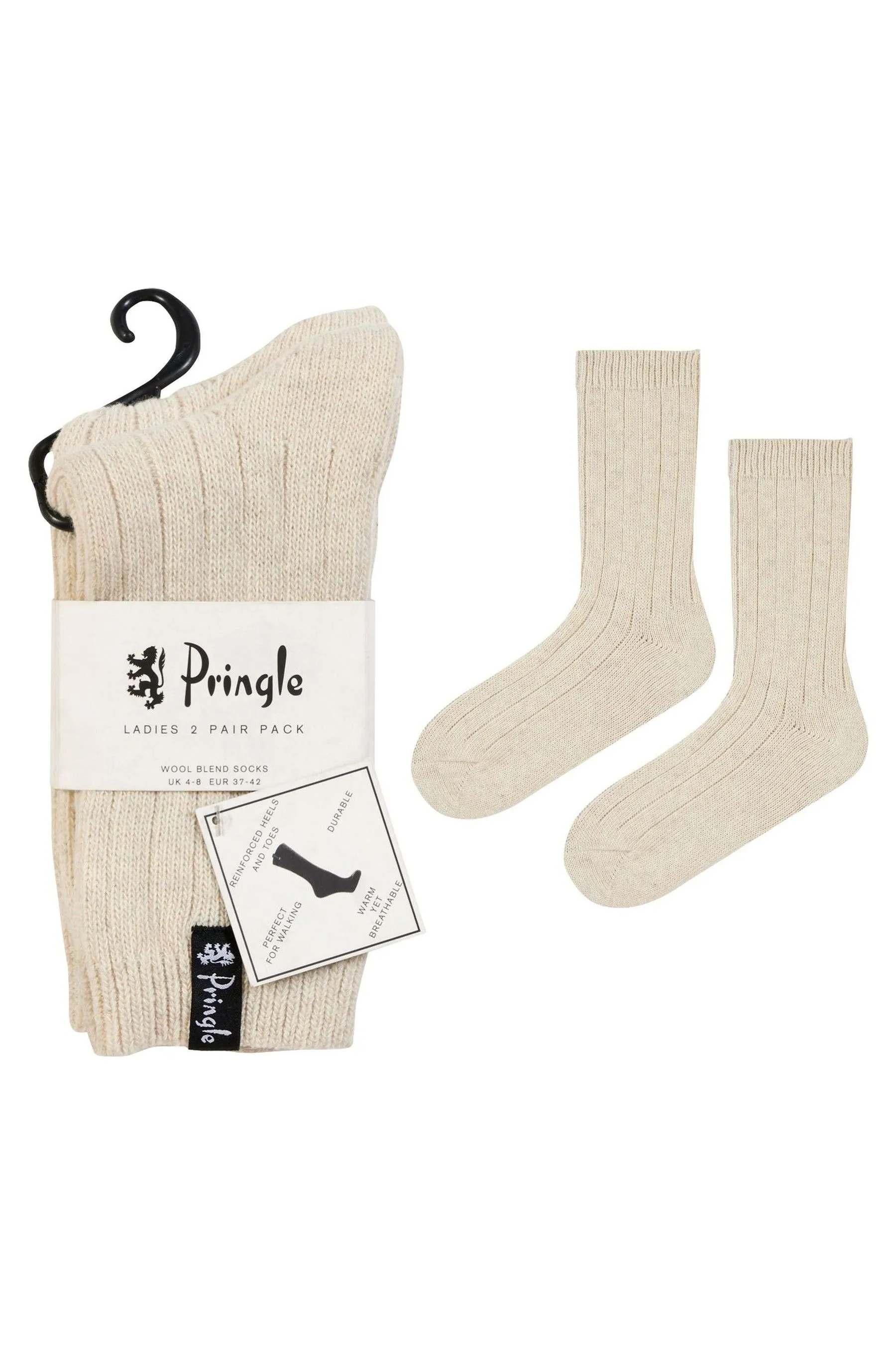 Pringle Classic Rib Recycled Wool Boot Socks 2 Confezione    
