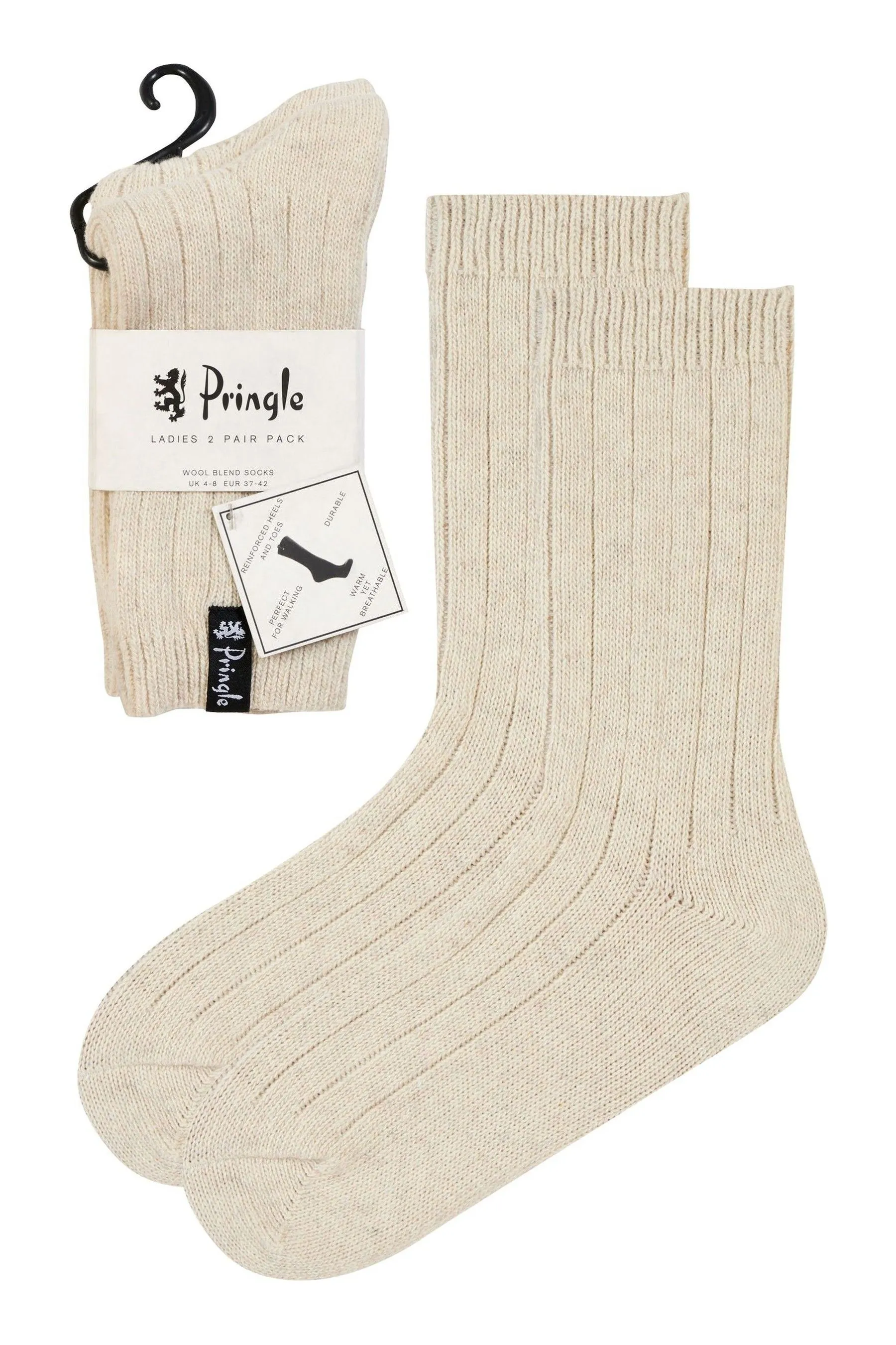 Pringle Classic Rib Recycled Wool Boot Socks 2 Confezione    
