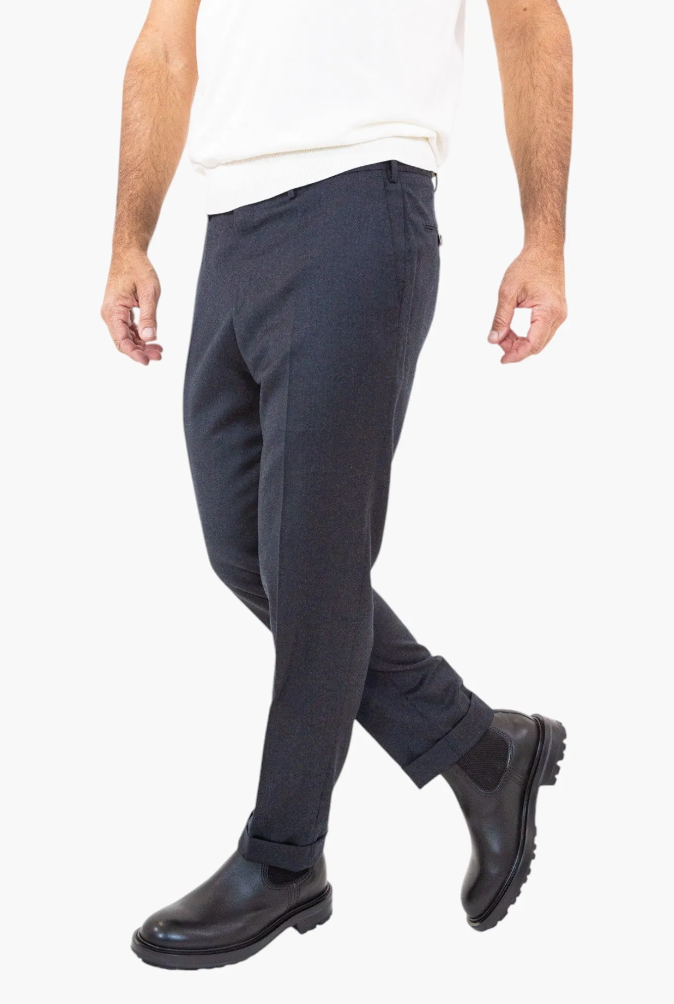 PT Pantaloni Flanella Lana Grigio Scuro