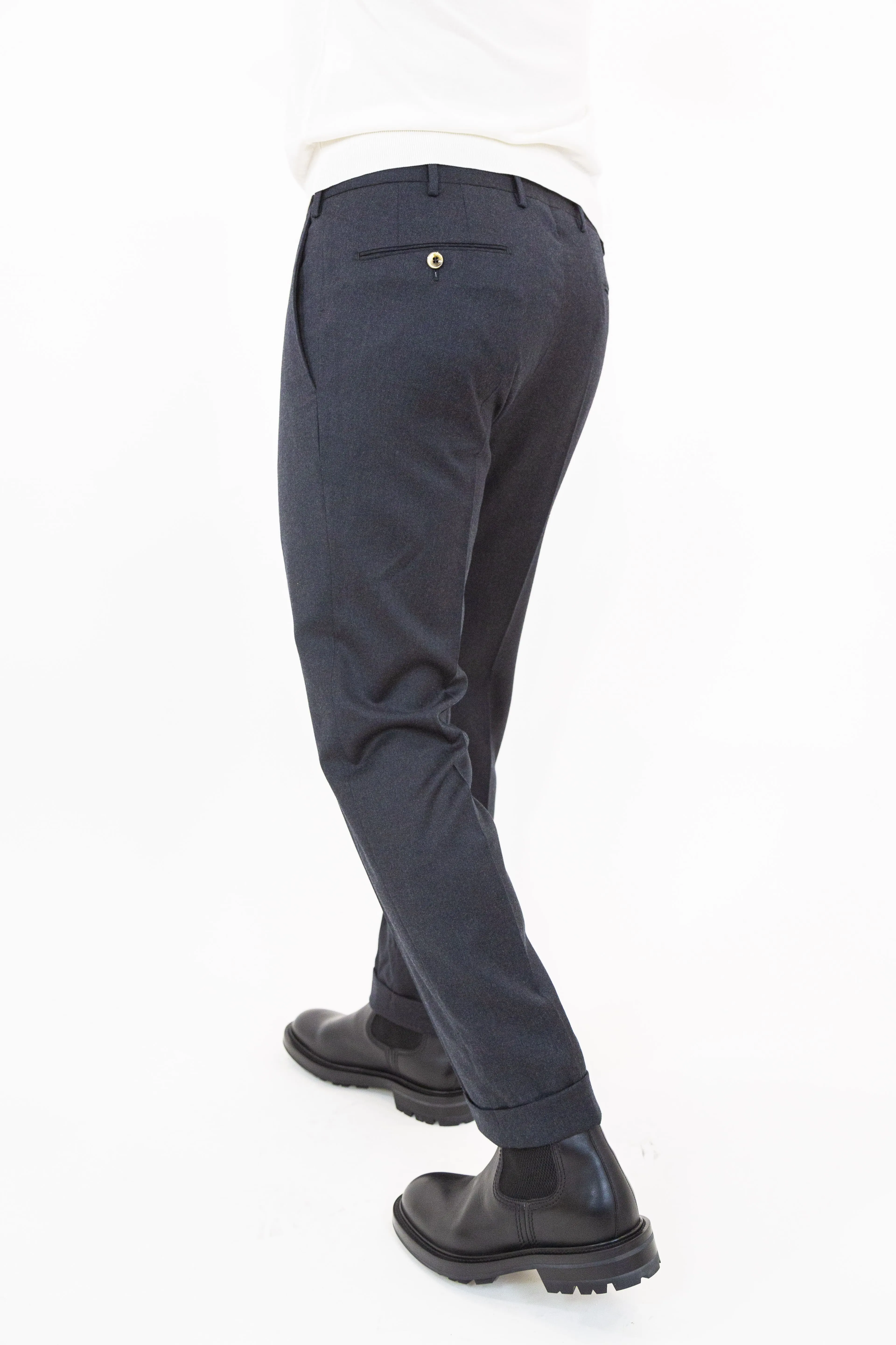 PT Pantaloni Flanella Lana Grigio Scuro