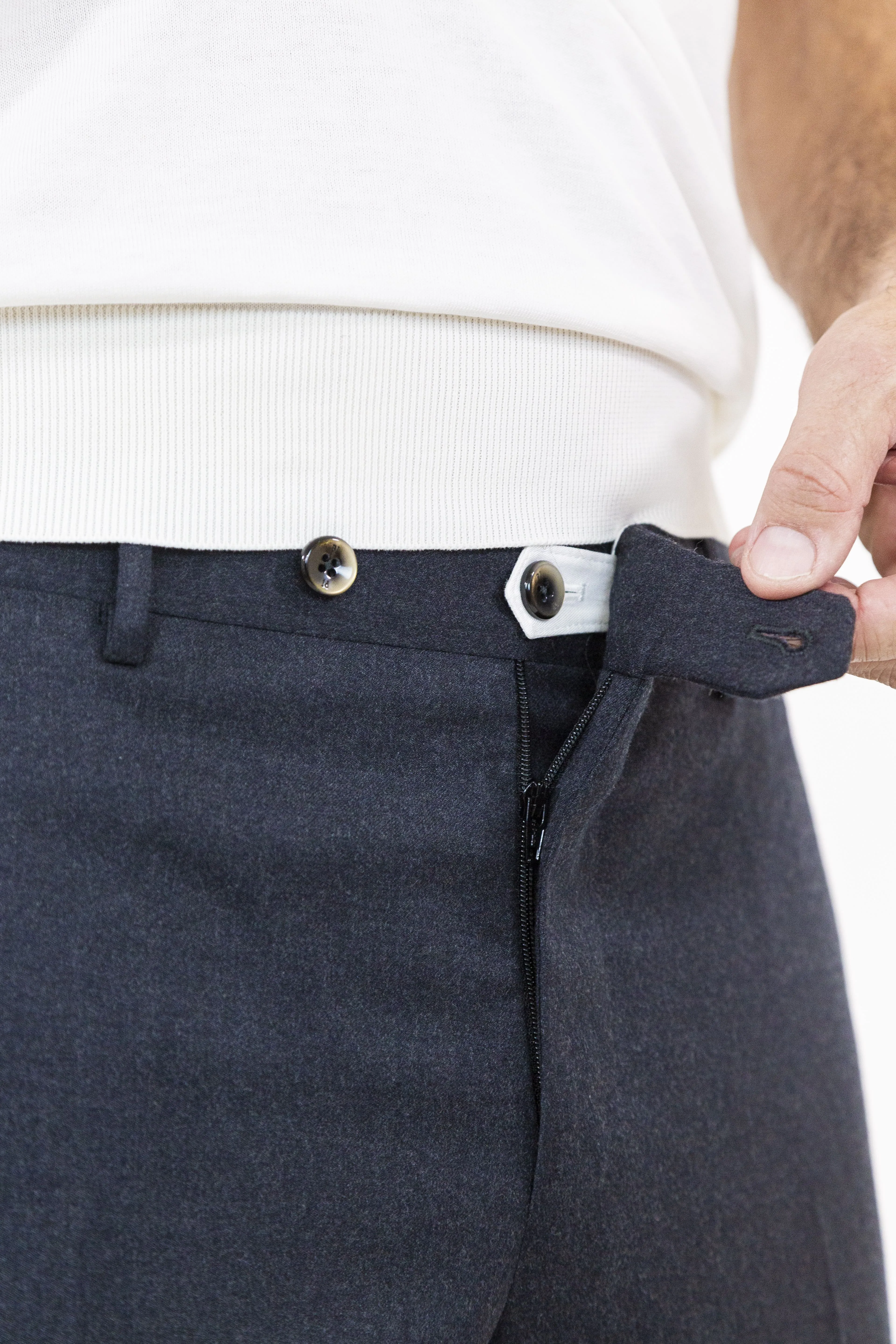 PT Pantaloni Flanella Lana Grigio Scuro