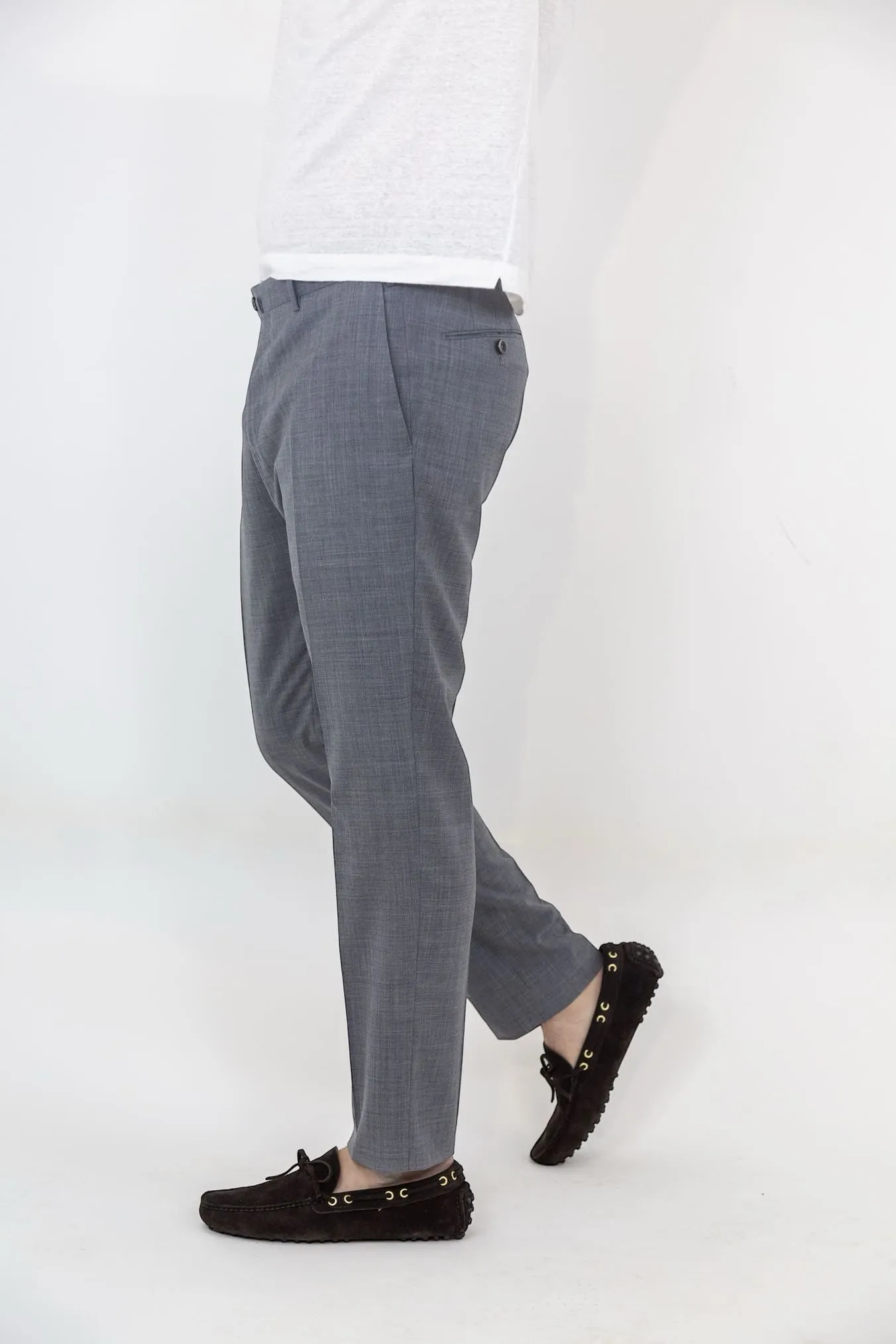 PT Pantaloni Fresco Lana Super 130' s Grigio Chiaro