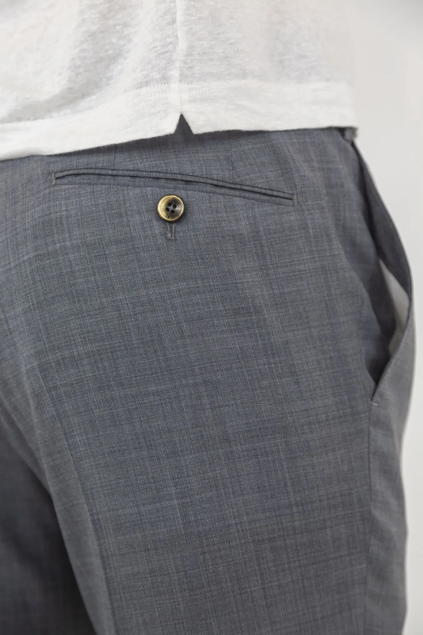 PT Pantaloni Fresco Lana Super 130' s Grigio Chiaro