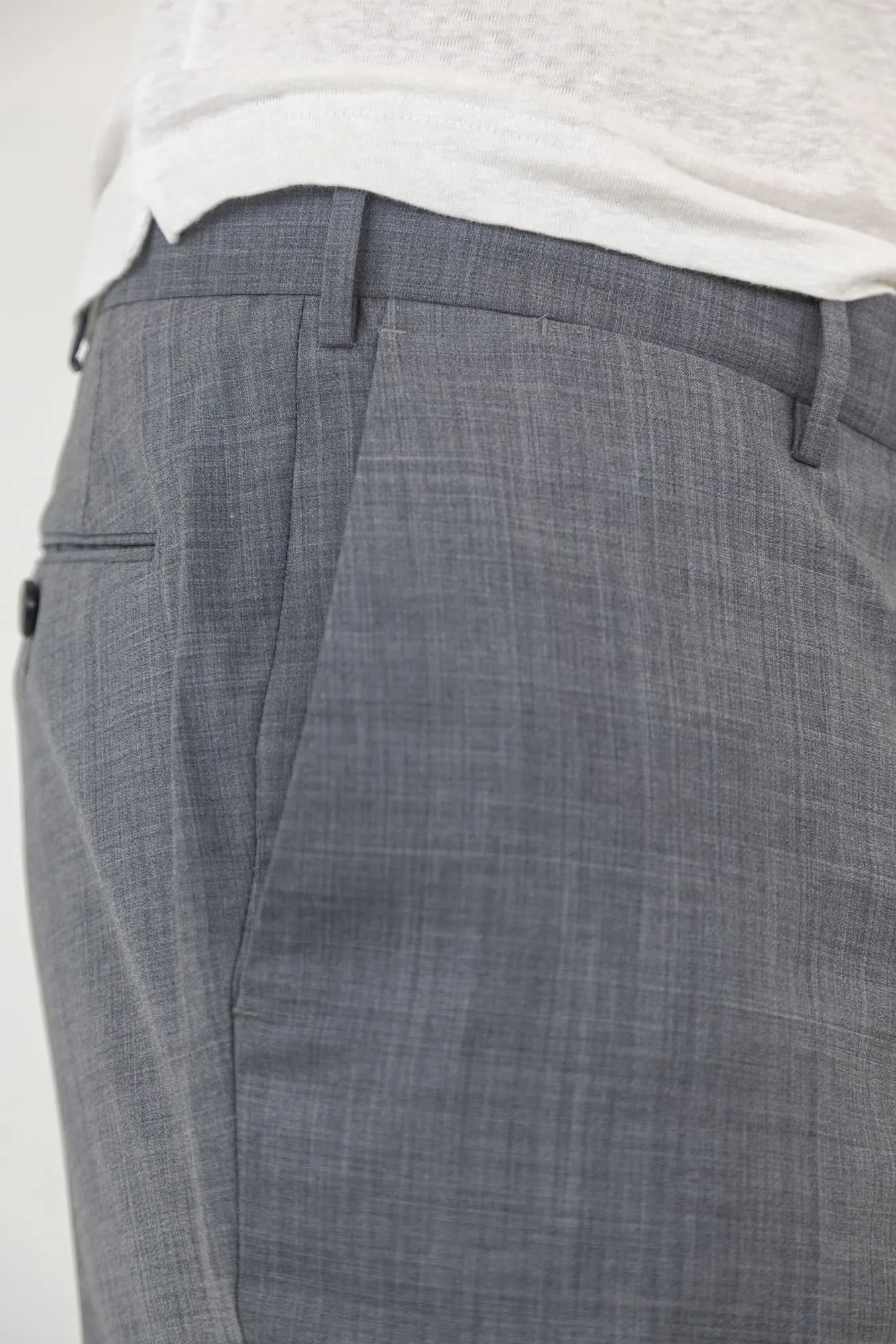 PT Pantaloni Fresco Lana Super 130' s Grigio Chiaro