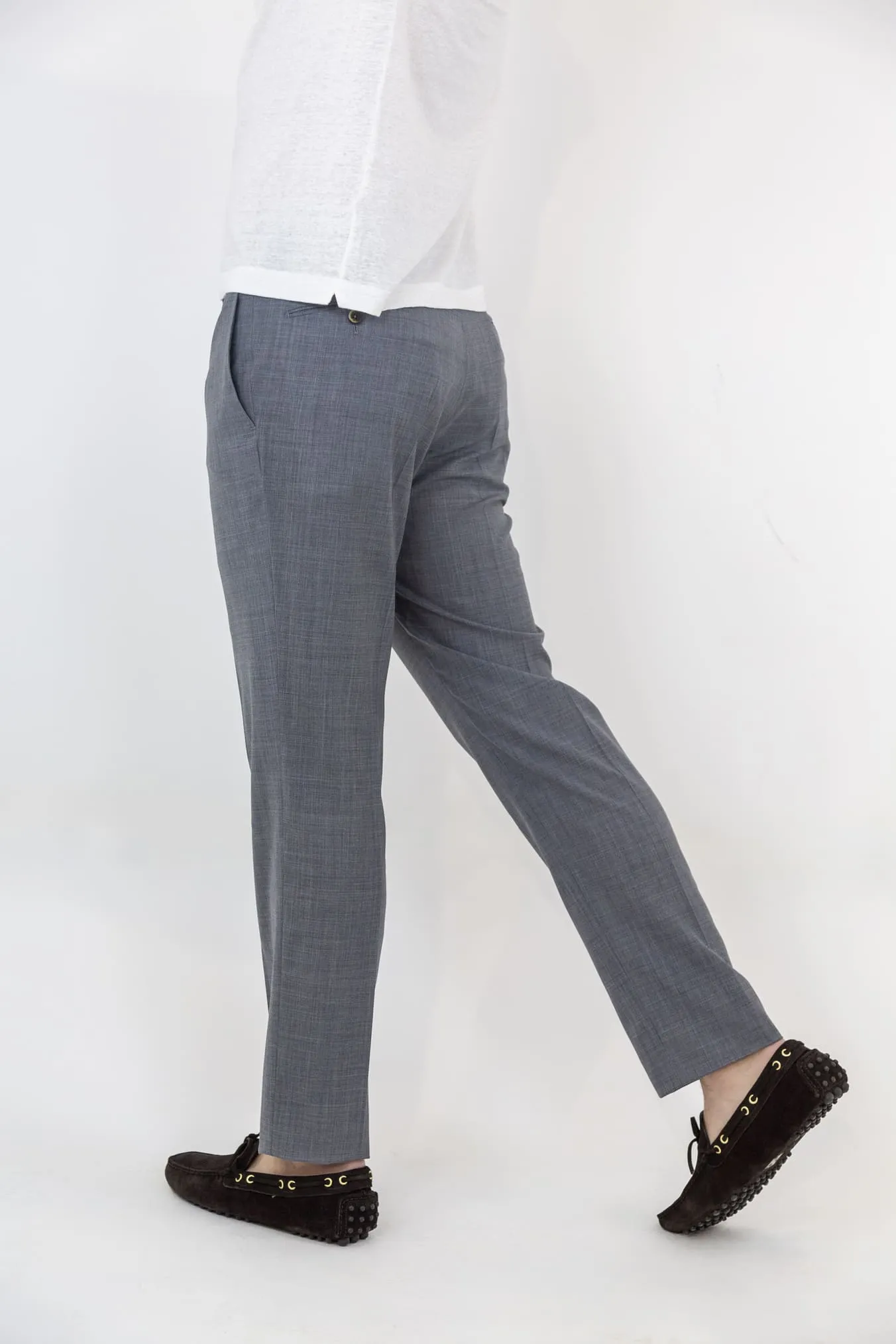 PT Pantaloni Fresco Lana Super 130' s Grigio Chiaro