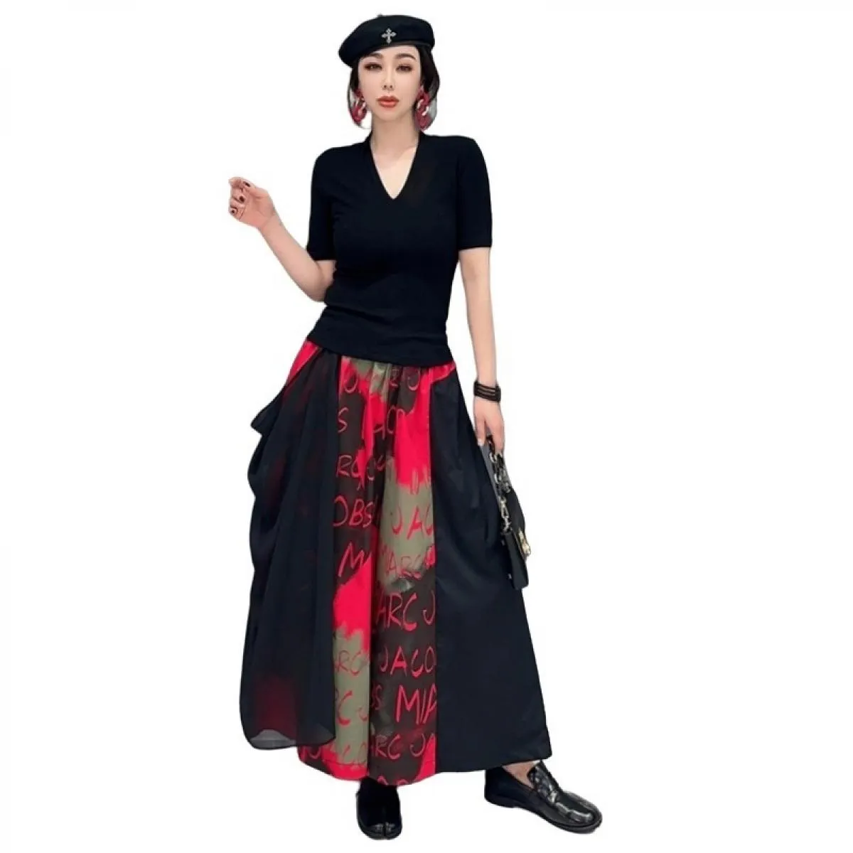 Qing Mo 2023 Primavera Estate Nuova tendenza della moda Gonna con schermo a contrasto Abito da donna dimagrante Zxf1476