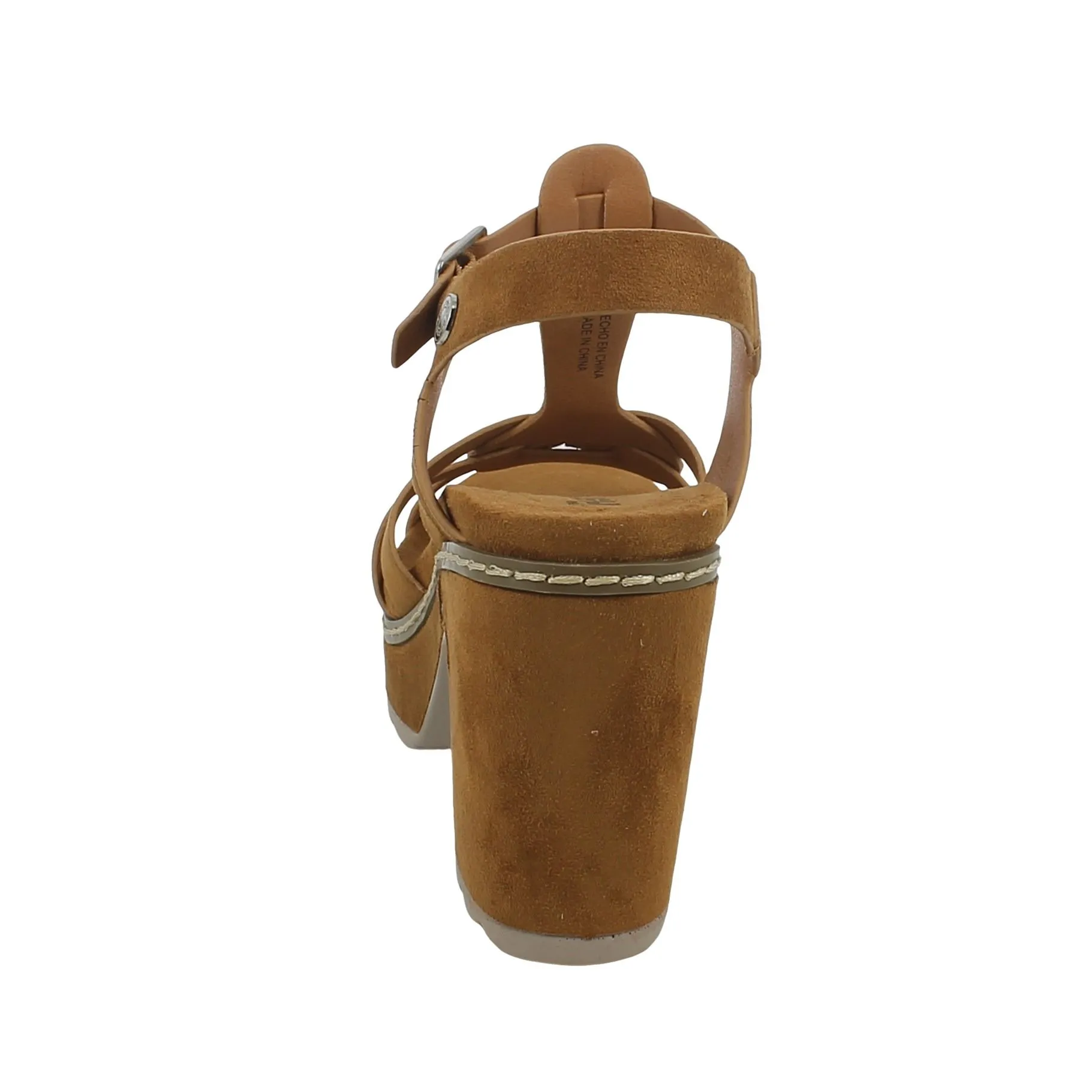 Refresh  Sandalo cammello con acco largo e plateau 