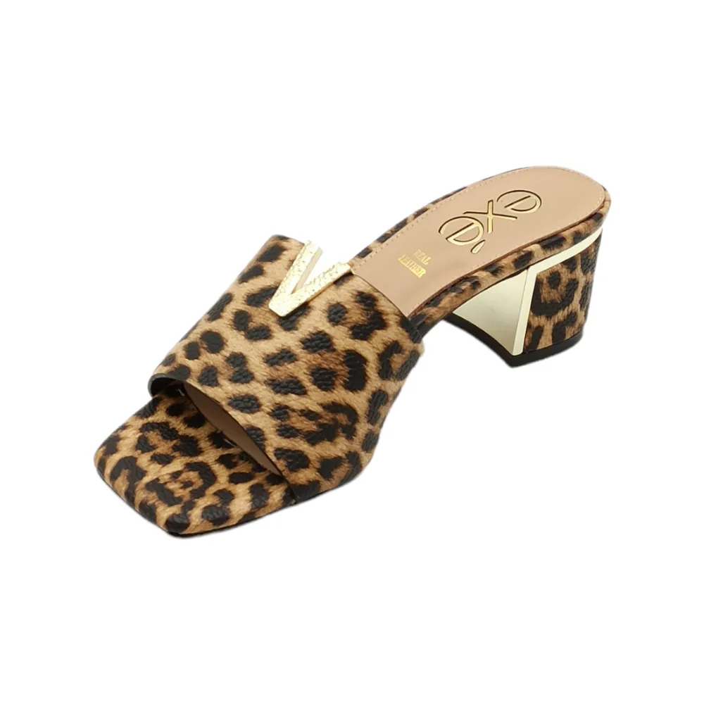 Sabot in ecopelle stampata donna Exe ISABEL-075 BEIGE LEOPARD