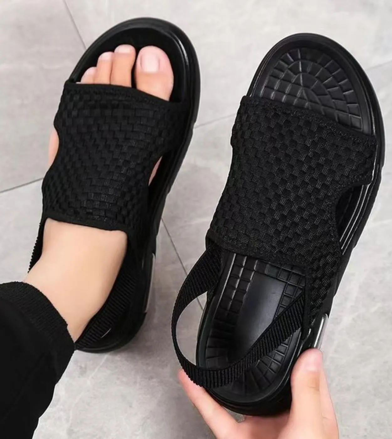Sandali da uomo Weave Summer Beach 2022 sandali da uomo sandali in pelle Casual scarpe aperte da uomo cuscino daria sportivo di