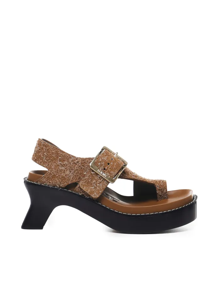 SANDALO IN PELLE SCAMOSCIATA SPAZZOLATA